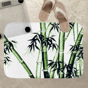 Bamboo Chinese Art - one - grönt Bath Mat Badrumsmatta