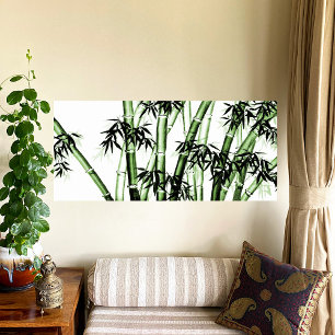 Bamboo Chinese Art - one - grönt Canvastryck