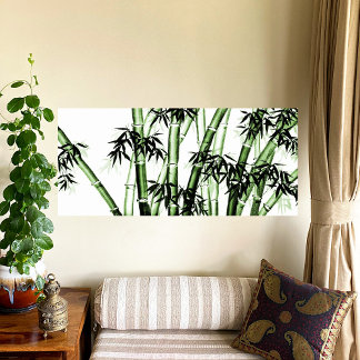 Bamboo Chinese Art - one - grönt Canvastryck