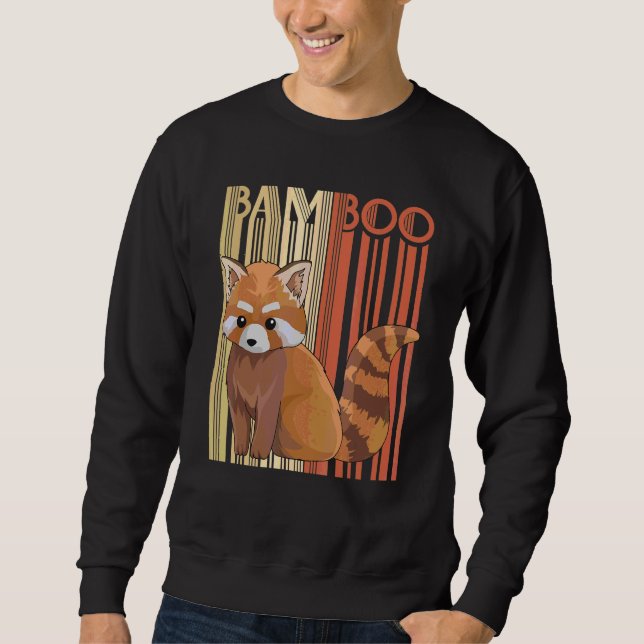 Bamboo-citat för en röd panda-djurhållare lång ärmad tröja (Framsida)