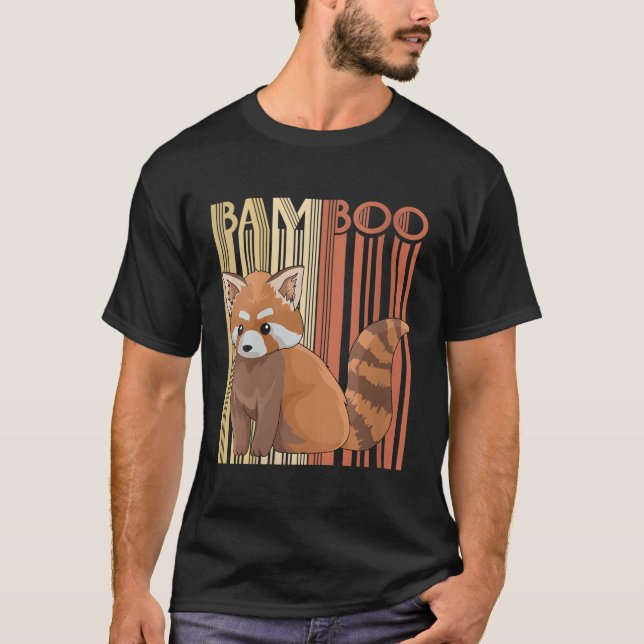 Bamboo-citat för en röd panda-djurhållare t shirt (Framsida)