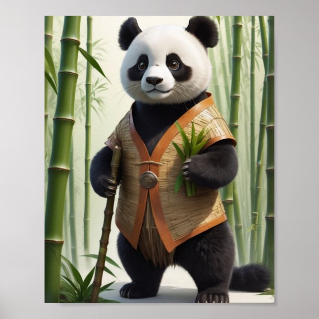 Bamboo-Clad Panda Charm Poster (Framsidan)