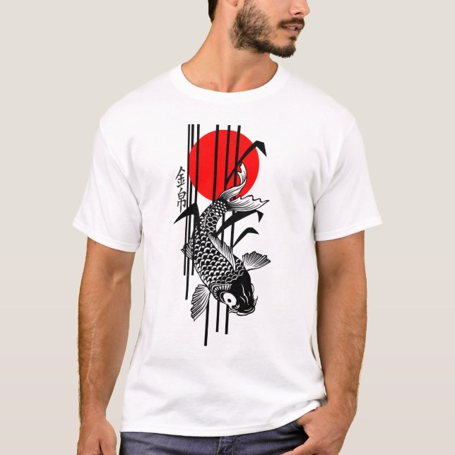 Bamboo Design - Nishikigoi - Koi Fish 3 T-Shirt (Framsida)
