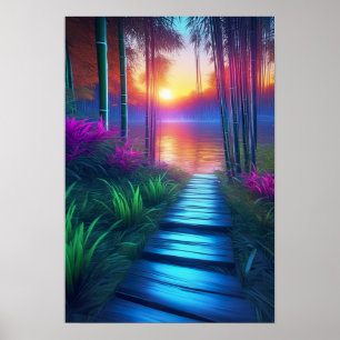 Bamboo Dreams, Utforska Charming Sunset Poster