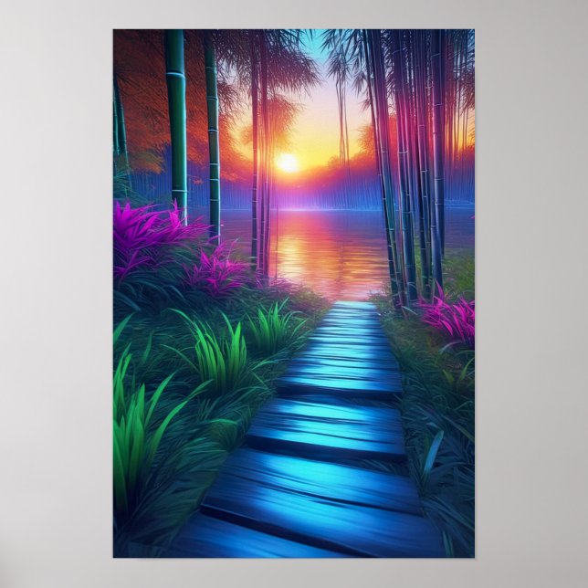 Bamboo Dreams, Utforska Charming Sunset Poster (Framsidan)