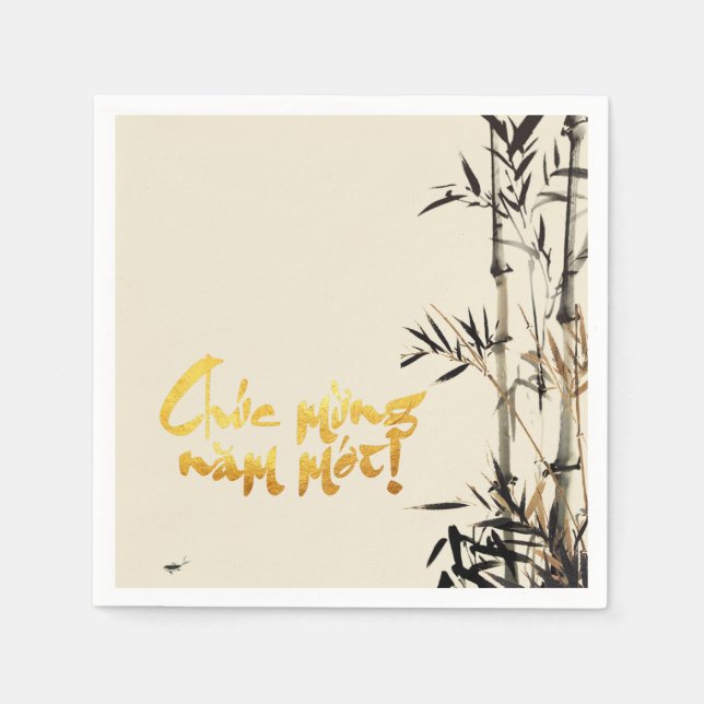 Bamboo Fishes vietnamesiska Lunar New Year PN Pappersservett (Framsidan)