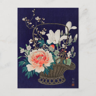 Bamboo Flower Basket Painting by Ohara Koson Vykort