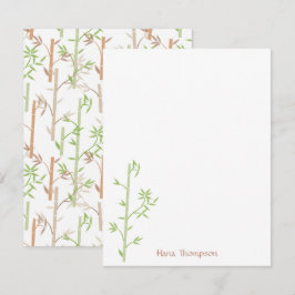 Bamboo Foliage Oriental Greenery Lövs Anteckningskort