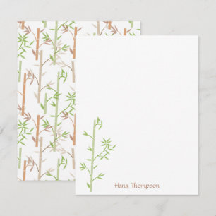 Bamboo Foliage Oriental Greenery Lövs Anteckningskort