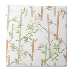 Bamboo Foliage Oriental Greenery Lövs Kakelplatta