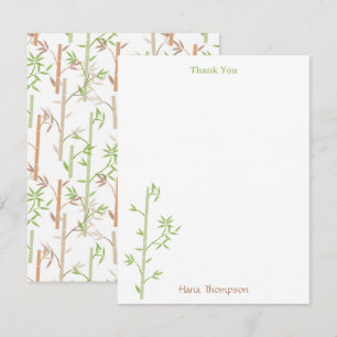 Bamboo Foliage Oriental Greenery Lövs Tack Kort