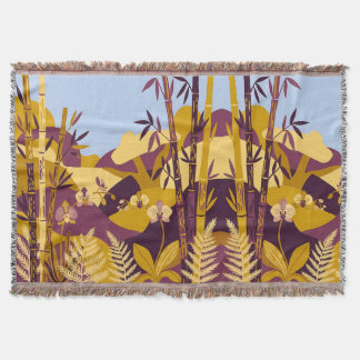 Bamboo Forest Blanket – Mustard & Plum Folk Art Filt