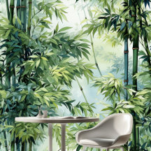 Bamboo Forest Greenery Watercolor Foliage Nature