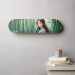 Bamboo Forest med Asian Woman Mini Skateboard Bräda 18,5 Cm<br><div class="desc">Digital teckning i en bamboskog som besöks av en asiatisk flicka. Harmonisk inställning av grönt och grönt,  lugn,  kombinerat med långa svarta hår och ett nyfiket utseende.</div>