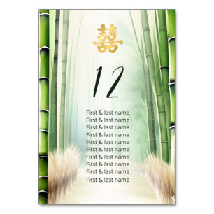 Bamboo Forest Modern kinesisk Bröllop Bordsnummer