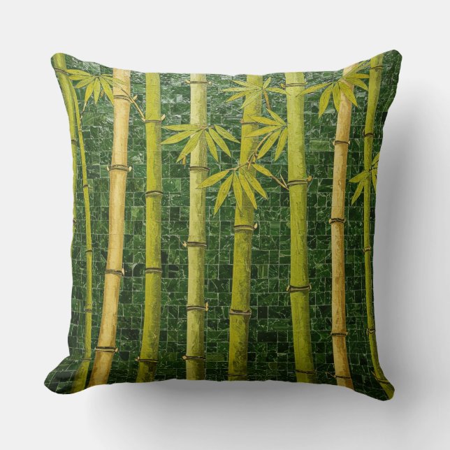 Bamboo Forest Mosaic Kudde (Framsida)