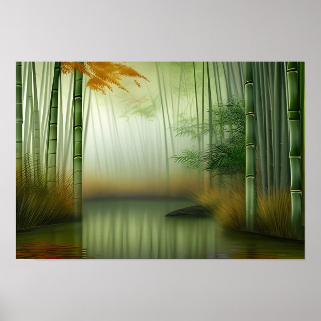 Bamboo Forest | Traditionell kinesisk målning Poster (Framsidan)