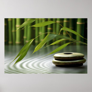 Bamboo Forest Tranquil fredliga natur Poster