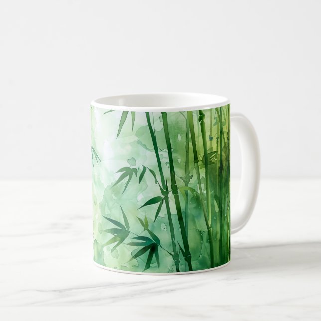 Bamboo Forest Watercolor Kaffemugg (Framsida höger)