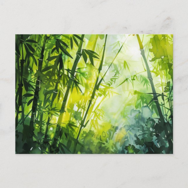 Bamboo Forest Watercolor Vykort (Framsida)