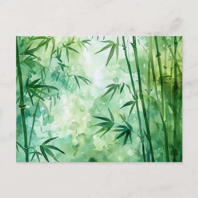 Bamboo Forest Watercolor Vykort (Framsida)