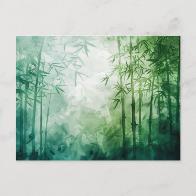 Bamboo Forest Watercolor Vykort (Framsida)