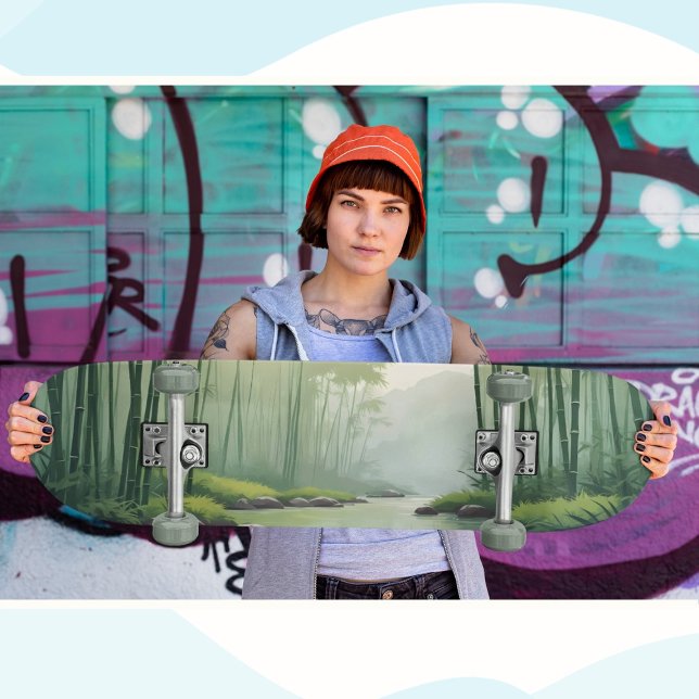 Bamboo Forest with River Mini Skateboard Bräda 18,5 Cm (Skapare uppladdad)