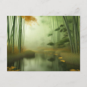 Bamboo Forest with River Vykort