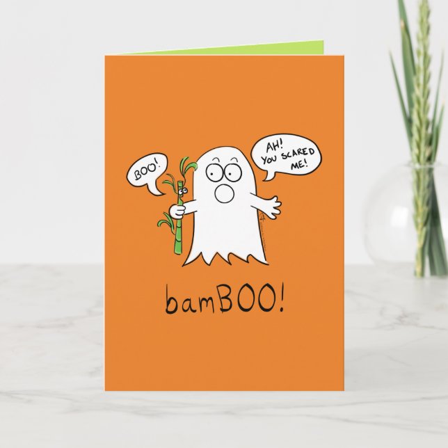 BamBOO Ghost Halloween-hälsningskort Kort (Framsida)