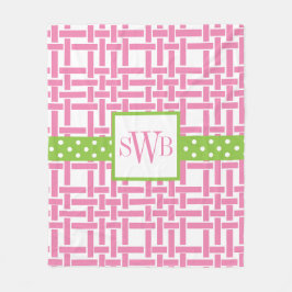 Bamboo & Grosgrain Monogrammed Fleece Blanket