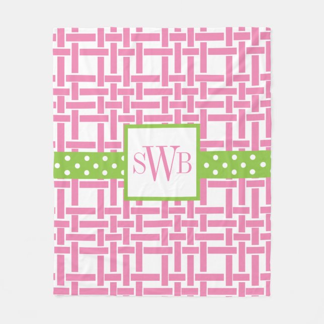 Bamboo & Grosgrain Monogrammed Fleece Blanket (Framsidan)