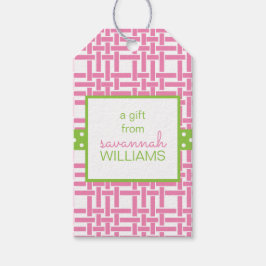 Bamboo & Grosgrain Personlig Gift-Märkre Presentetikett