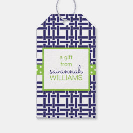 Bamboo & Grosgrain Personlig Gift-Märkre Presentetikett