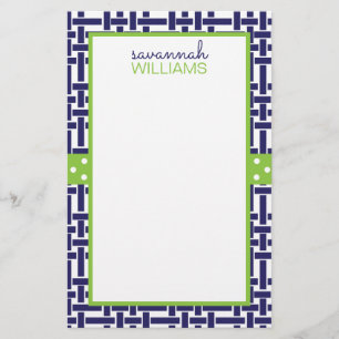 Bamboo & Grosgrain Personlig Stationery