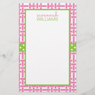 Bamboo & Grosgrain Personlig Stationery