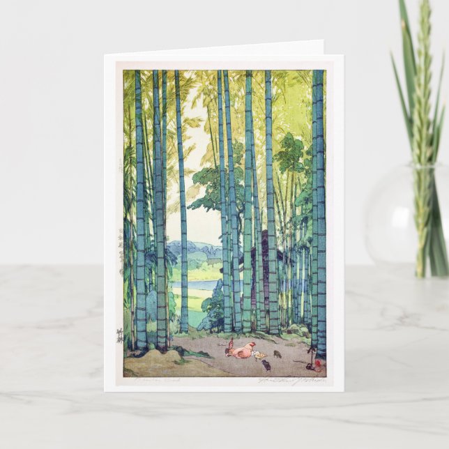 Bamboo Grove, Hiroshi Yoshida, träklipp Kort (Framsida)