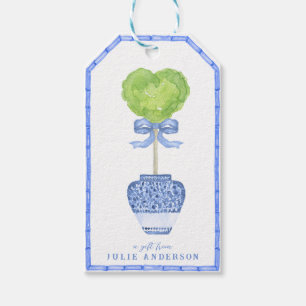 Bamboo Heart Topiary Garden Chinoiserie Presentetikett