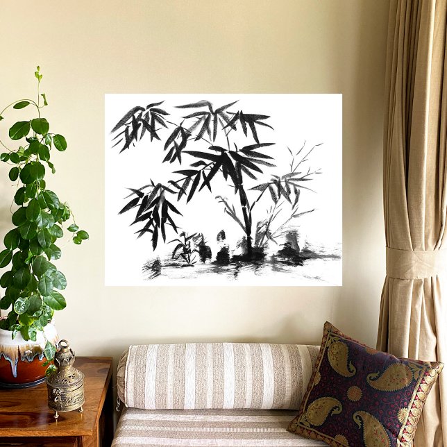 Bamboo i Vatten Fototryck (Skapare uppladdad)
