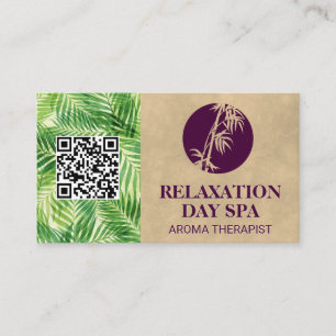 Bamboo Icon   Handflatan Löv   QR-kod Visitkort