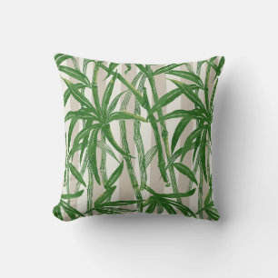 Bamboo Jungle Hawaiian Rand - Grönt och Taupe Kudde