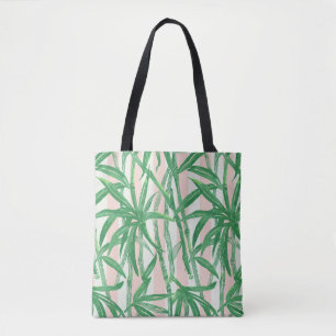 Bamboo Jungle Hawaiian Rand - Grönt Rosa Beach Tygkasse