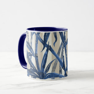 Bamboo Jungle Hawaiian Rand - Navy and Taupe Mugg