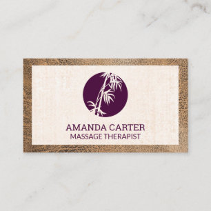 Bamboo Logotyp Leather Struktur Visitkort
