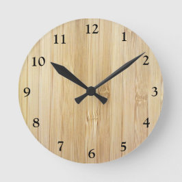 Bamboo-look Rund Klocka