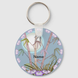 Bamboo Lotus Måne Nyckelring