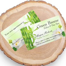Bamboo Lotus Reiki Spa Skin Care Massage Salon Tidsbeställning Kort