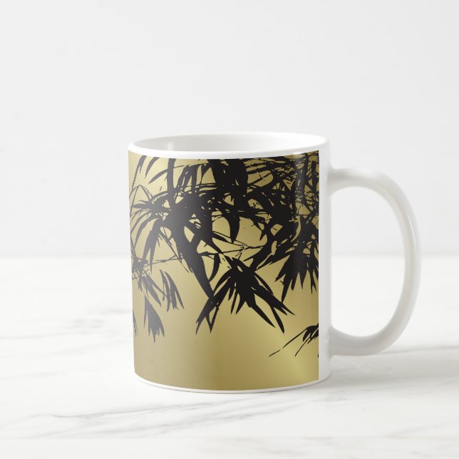 Bamboo Löv Black + Guld Anpassningsbar Gift Mugg (Höger)