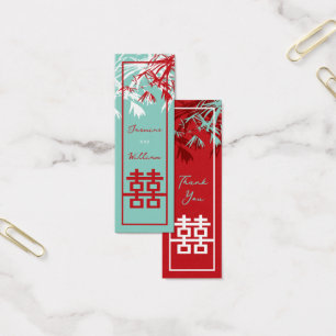 Bamboo Löv Dubbla Happiness Bröllop Gift Märkres Litet Visitkort