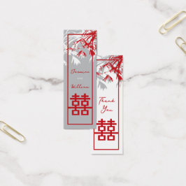 Bamboo Löv Dubbla Happiness Bröllop Gift Märkres Litet Visitkort