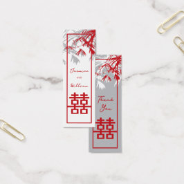 Bamboo Löv Dubbla Happiness Bröllop Gift Märkres Litet Visitkort